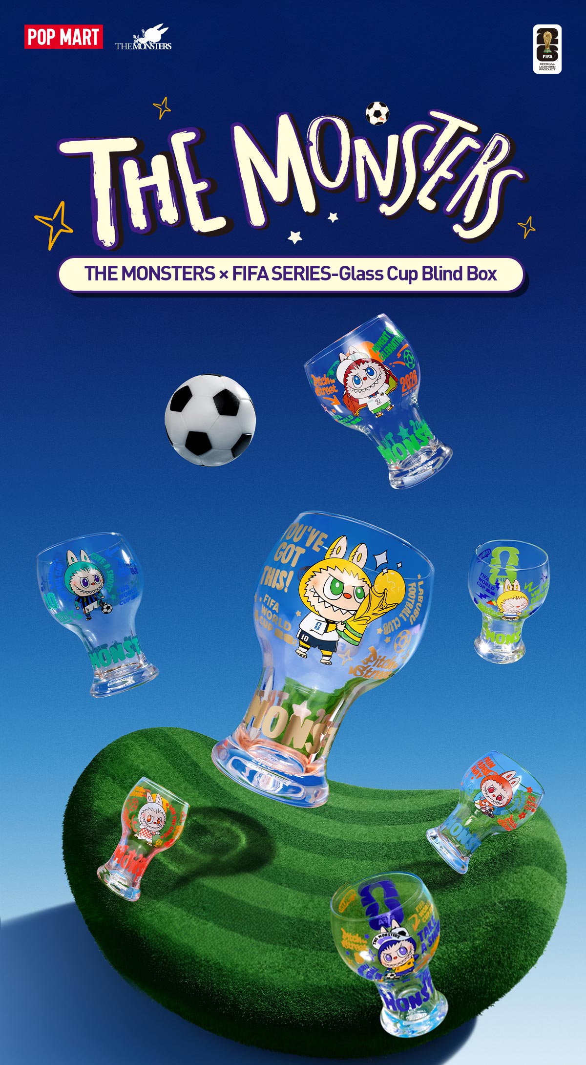 THE MONSTERS × FIFA SERIES-Glass Cup Blind Box - POP MART (United