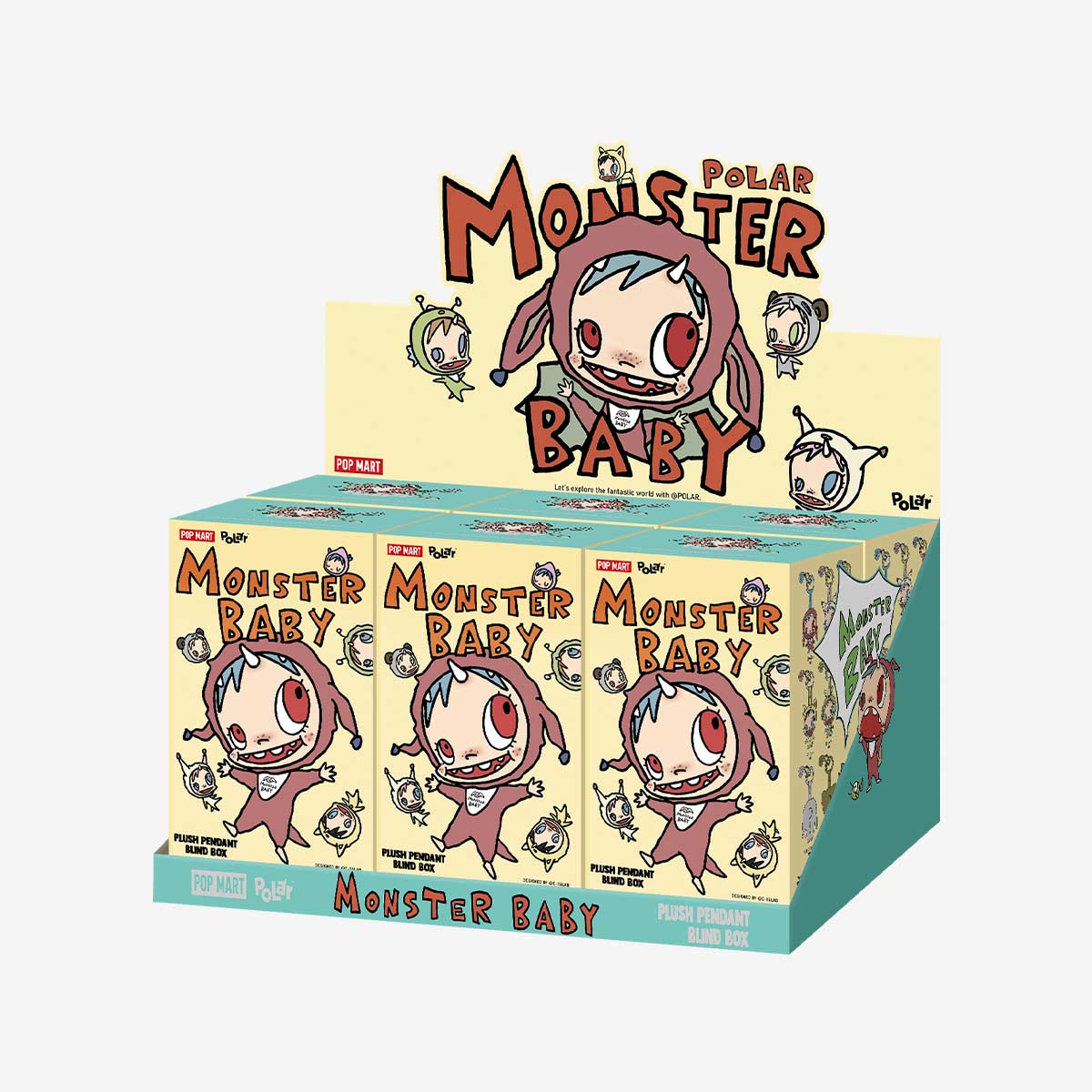 POP MART MONSTER BABY 2個セット POLAR-Monster Baby Collection Series Plush Pendant Ver.1 - POP
