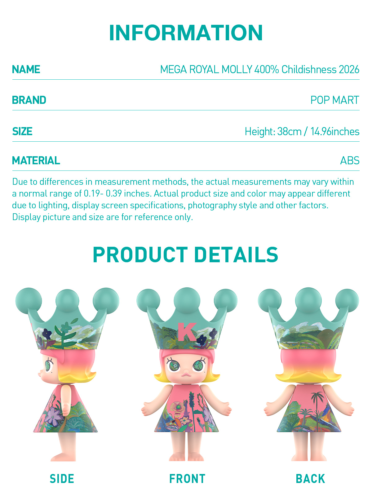 MEGA ROYAL MOLLY 400% Childishness 2026 - POP MART (Canada)