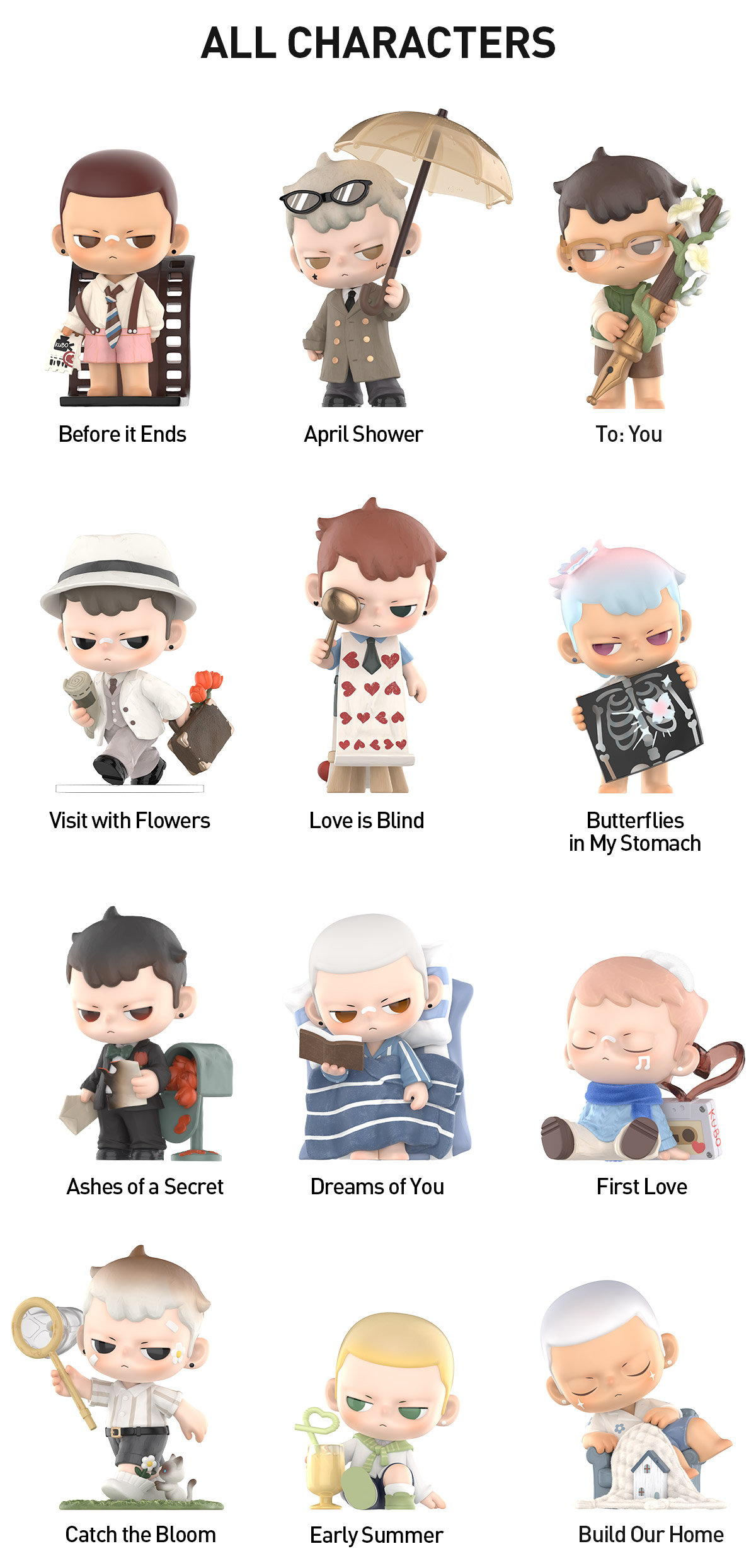 【値下げ】KUBO Love, Still シリーズ アソート KUBO Love, Still Series Figures|POP MART US Official