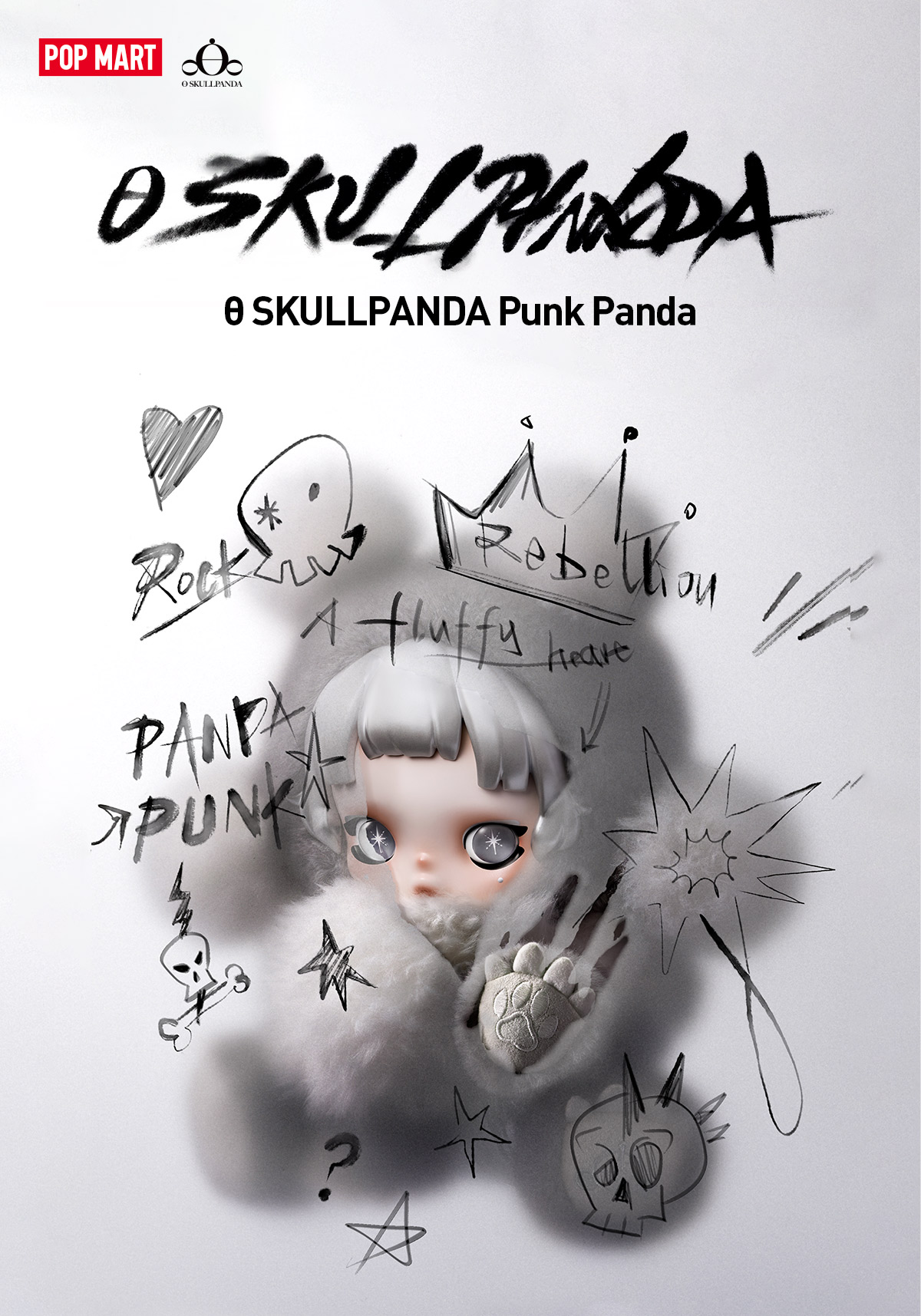 θ SKULLPANDA Punk Panda Plush Doll - POP MART (United States)