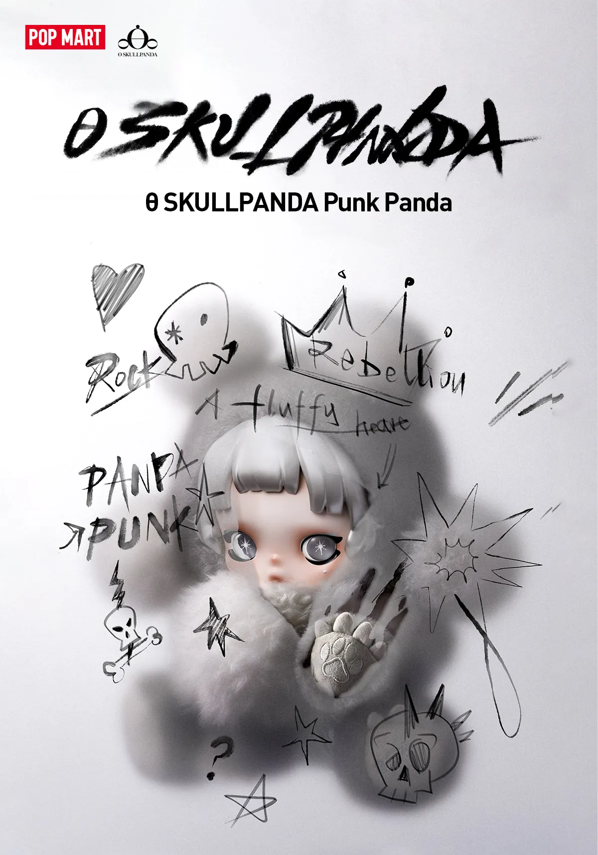 θ SKULLPANDA Punk Panda Plush Doll - POP MART (United States)