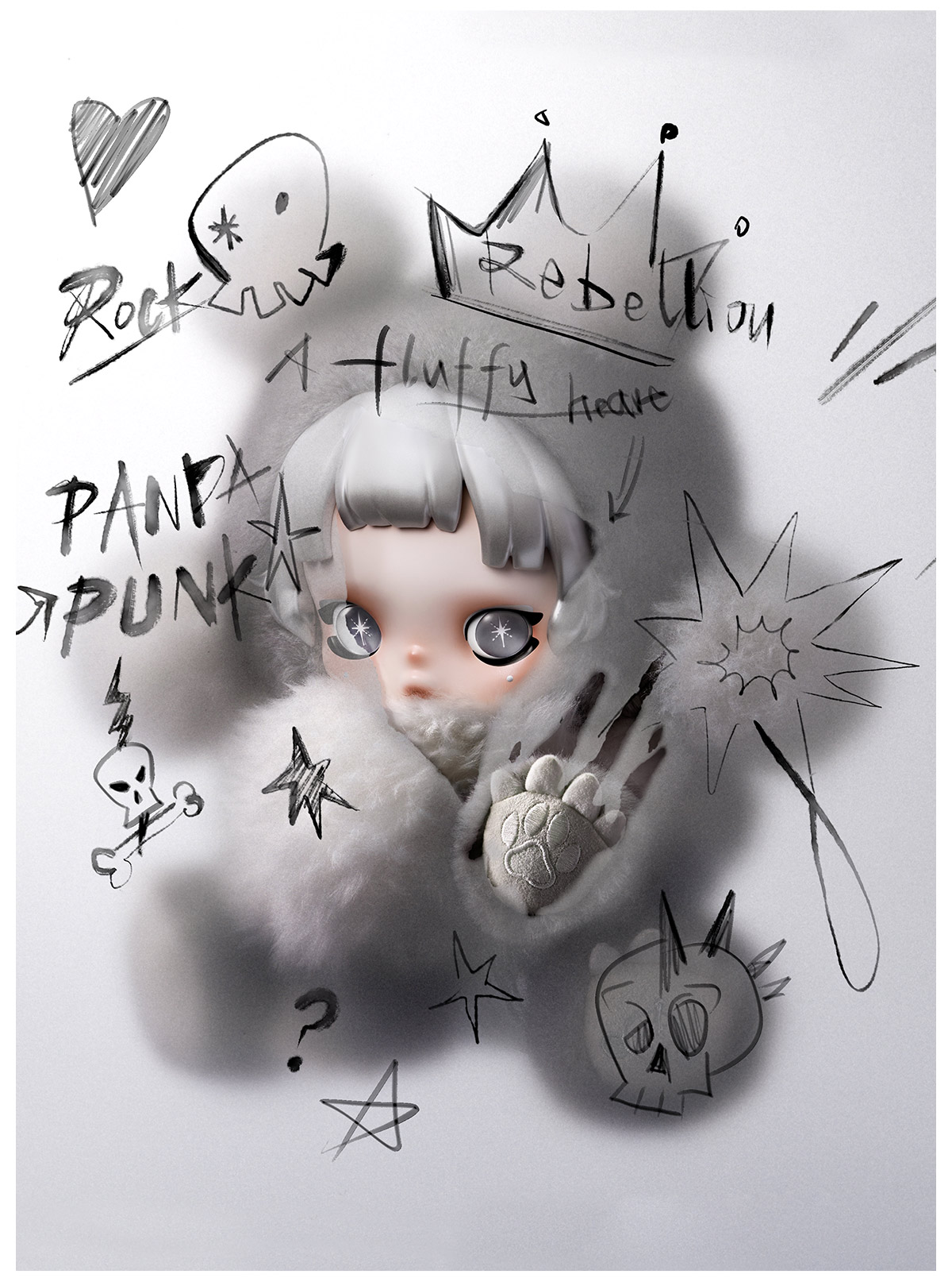 θ SKULLPANDA Punk Panda Plush Doll - POP MART (United States)