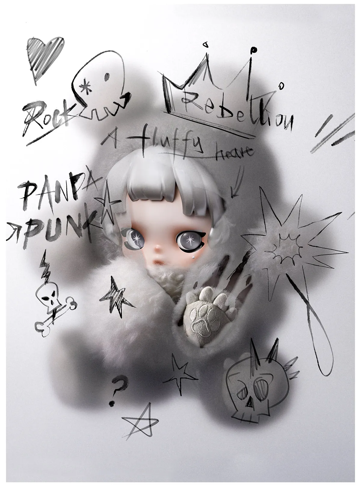 θ SKULLPANDA Punk Panda Plush Doll - POP MART (United States)