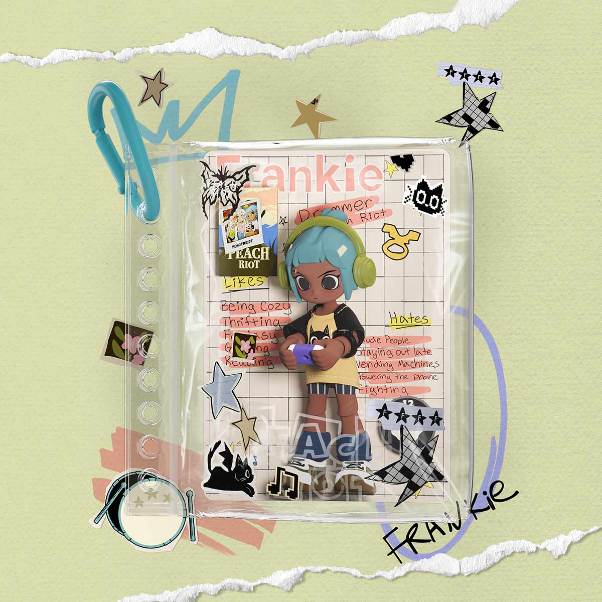 No.015★①ドリッピングシリーズ★黒少なめ★popx★ Peach Riot Carry the Music Series Block Pendant - POP MART (United