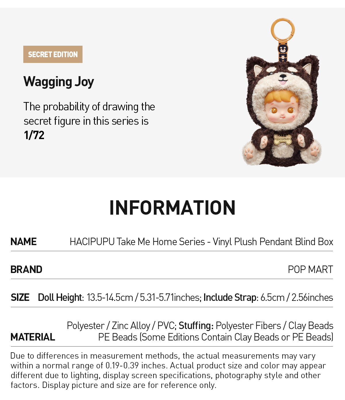HACIPUPU Take Me Home Series - Vinyl Plush Pendant Blind Box - POP