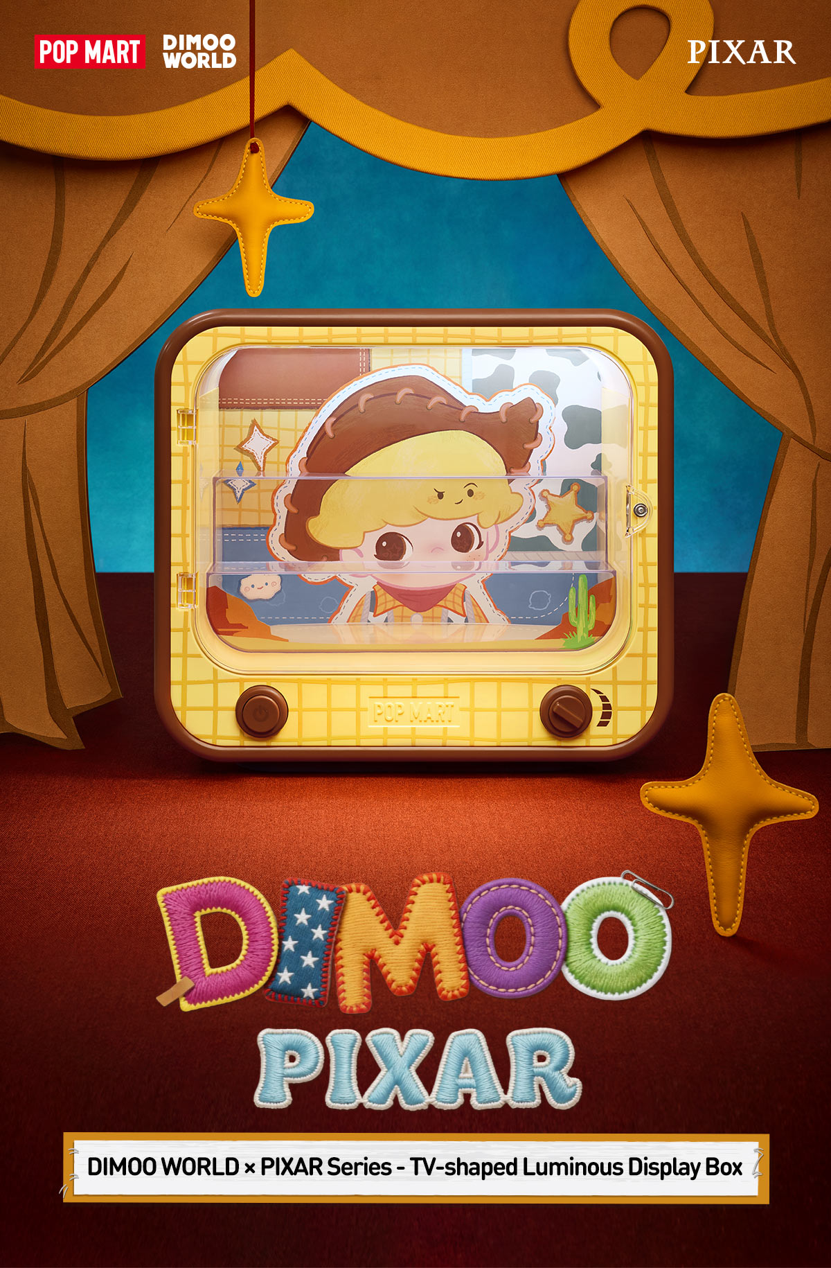 DIMOO WORLD × PIXAR シリーズ ルミナス コンテナボックス DIMOO WORLD × PIXAR Series - TV-shaped Luminous Display Box|POP