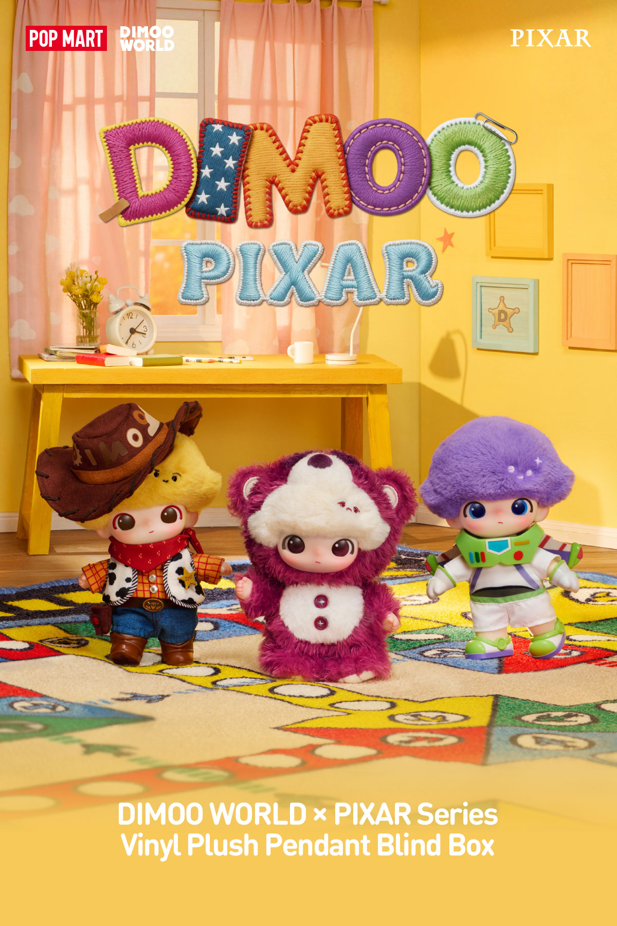dimooU・x・U DIMOO WORLD × PIXAR Series - Vinyl Plush Pendant Blind Box - POP