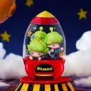 POP MART-DIMOO WORLD × PIXAR Series Figures - DIMOO in Space Crane (Secret)