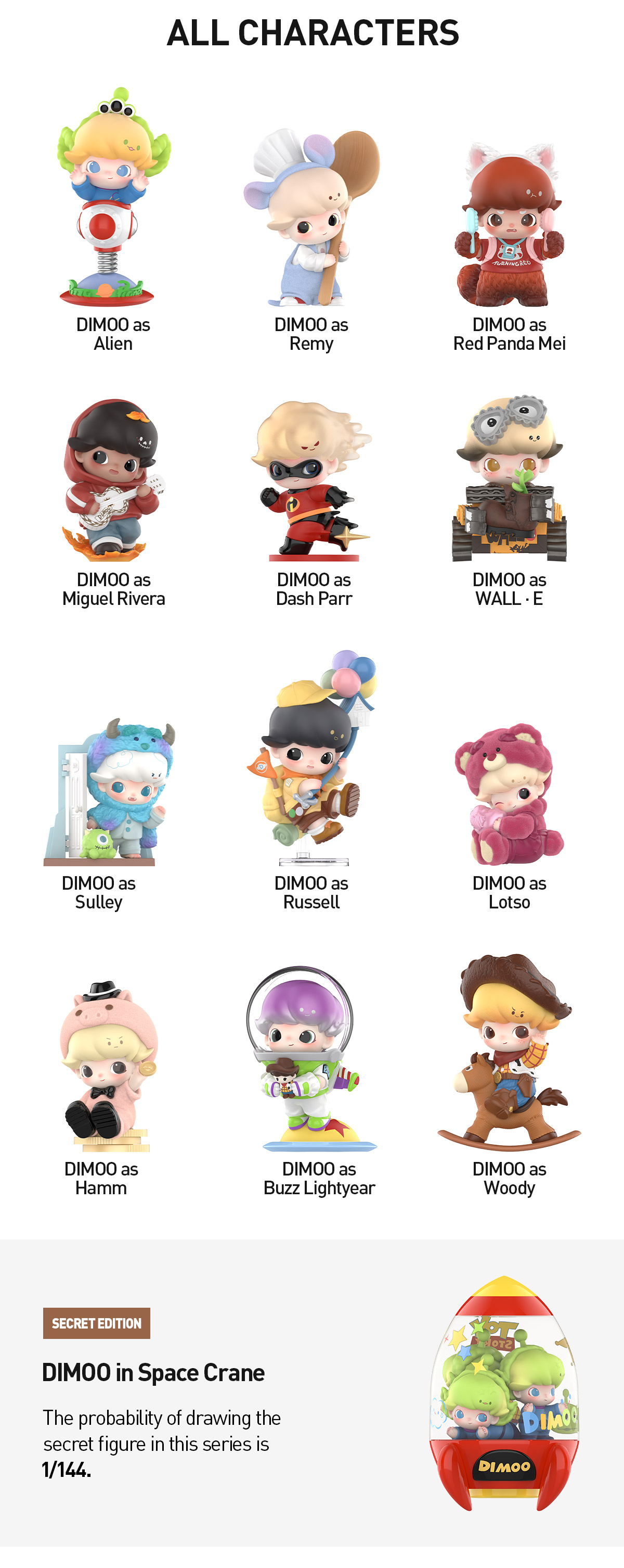 DIMOO WORLD × PIXAR Series Figures|POP MART US Official