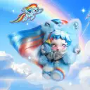 POP MART-SKULLPANDA × My Little Pony Series Plush Doll Pendant - Rainbow Dash