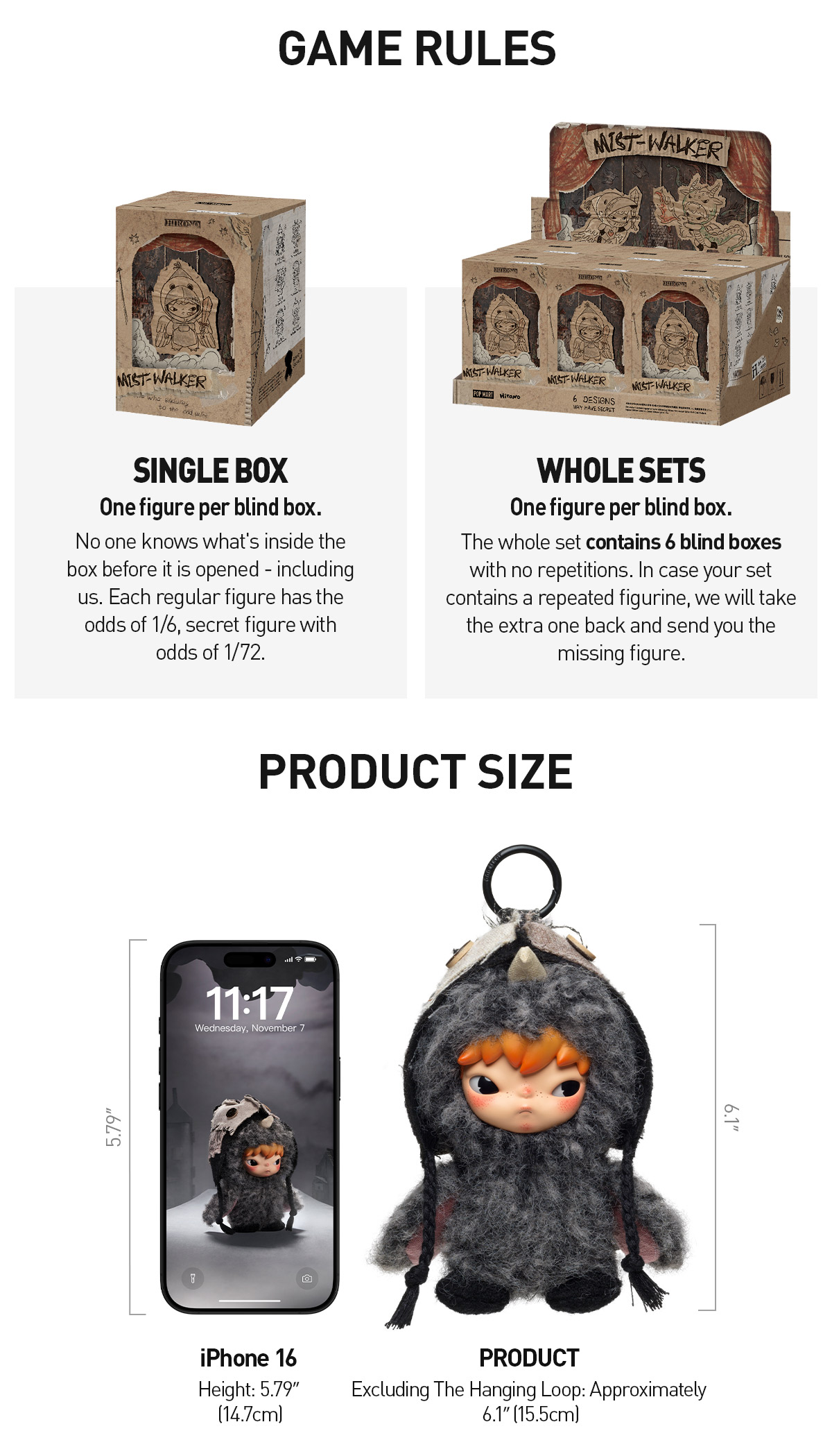 Hirono Mist-Walker Series - Plush Doll Pendant|POP MART US Official