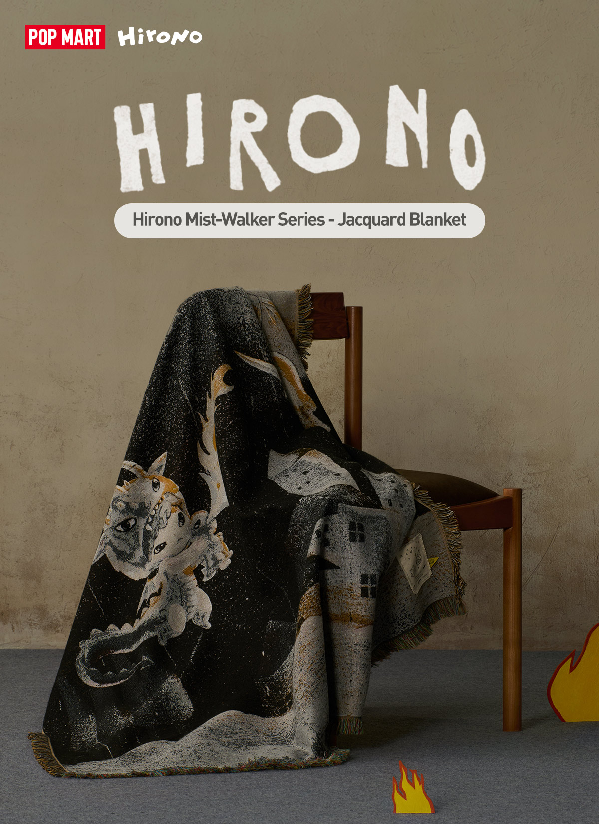Hirono Mist-Walker シリーズ 大判ブランケット Hirono Mist-Walker Series - Jacquard Blanket - POP MART (United