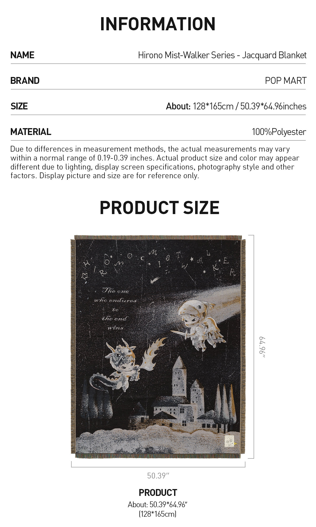 Hirono Mist-Walker Series - Jacquard Blanket|POP MART US Official