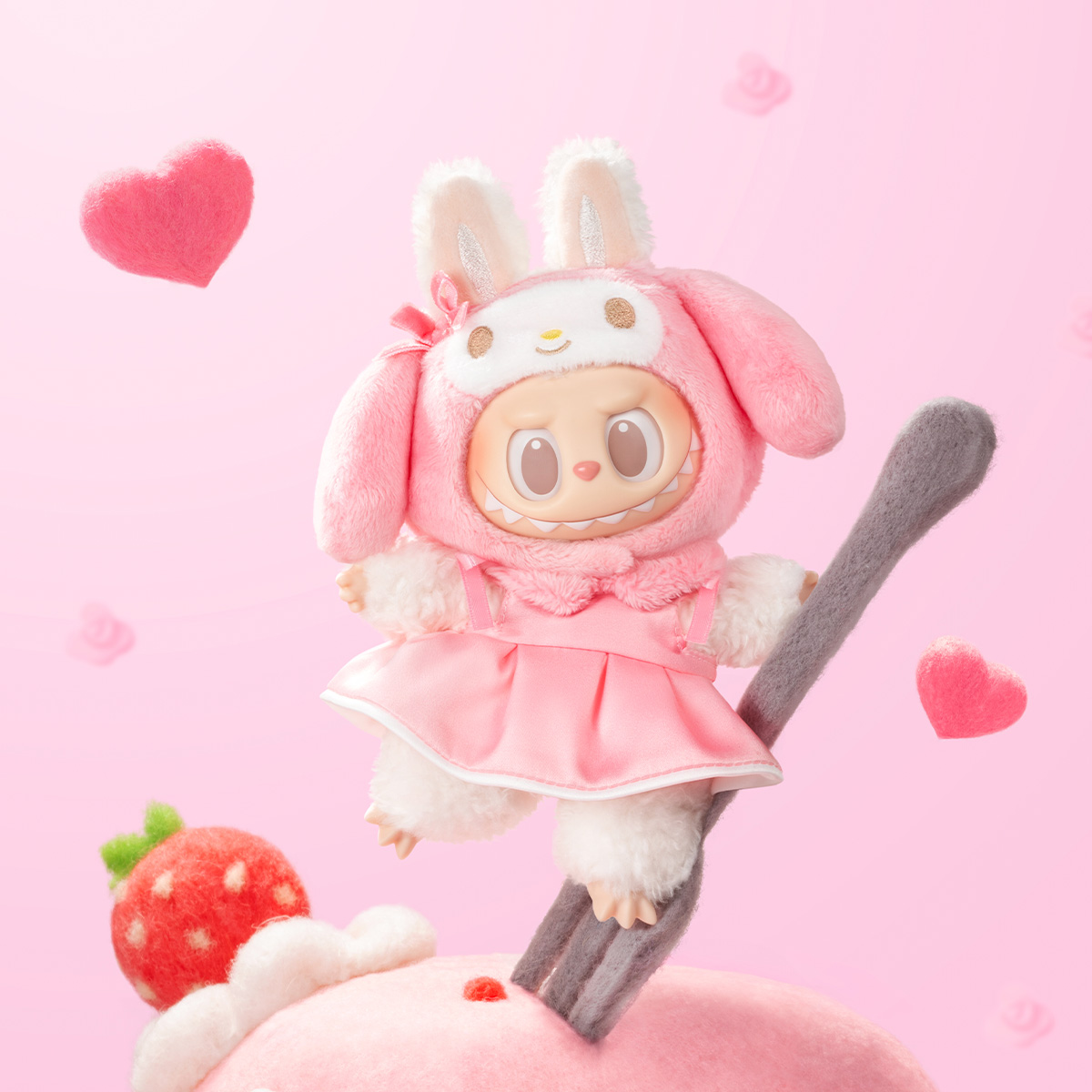 THE MONSTERS × Hello Kitty and Friends Series-Vinyl Plush Pendant