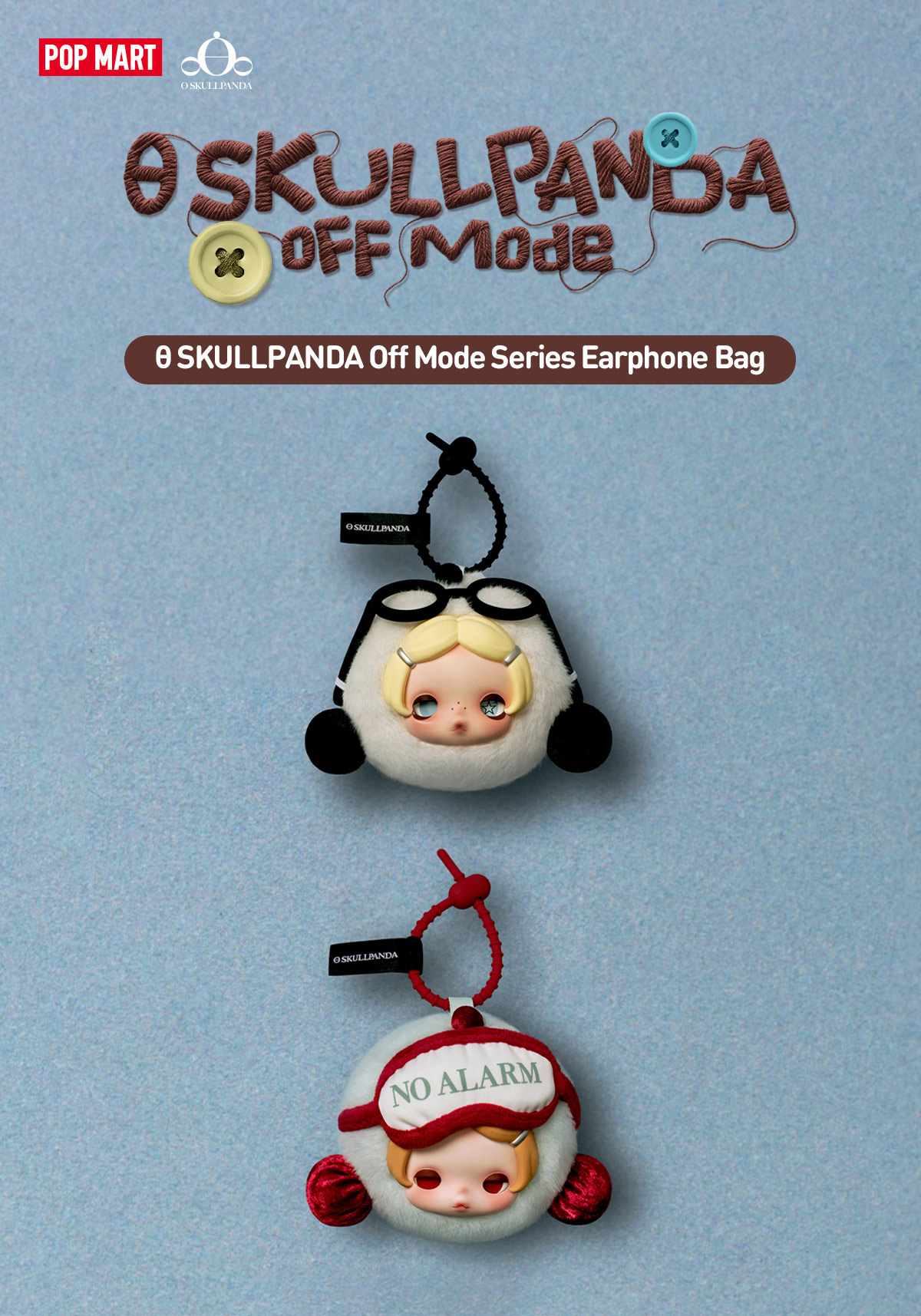 POPMART θ SKULLPANDA offModeシリーズ　イヤホンケース θ SKULLPANDA Off Mode Series Earphone Bag|POP MART US Official