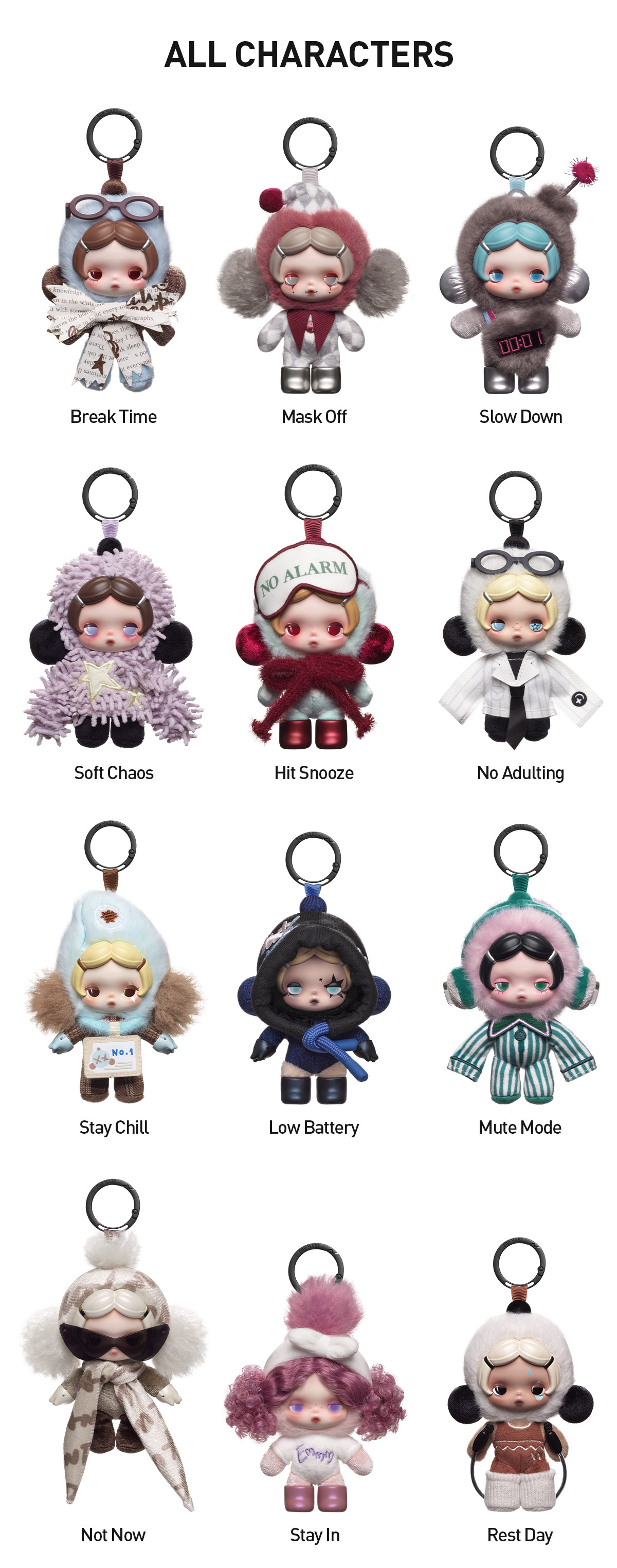 θ SKULLPANDA Off Mode Series Plush Doll Pendant|POP MART Canada