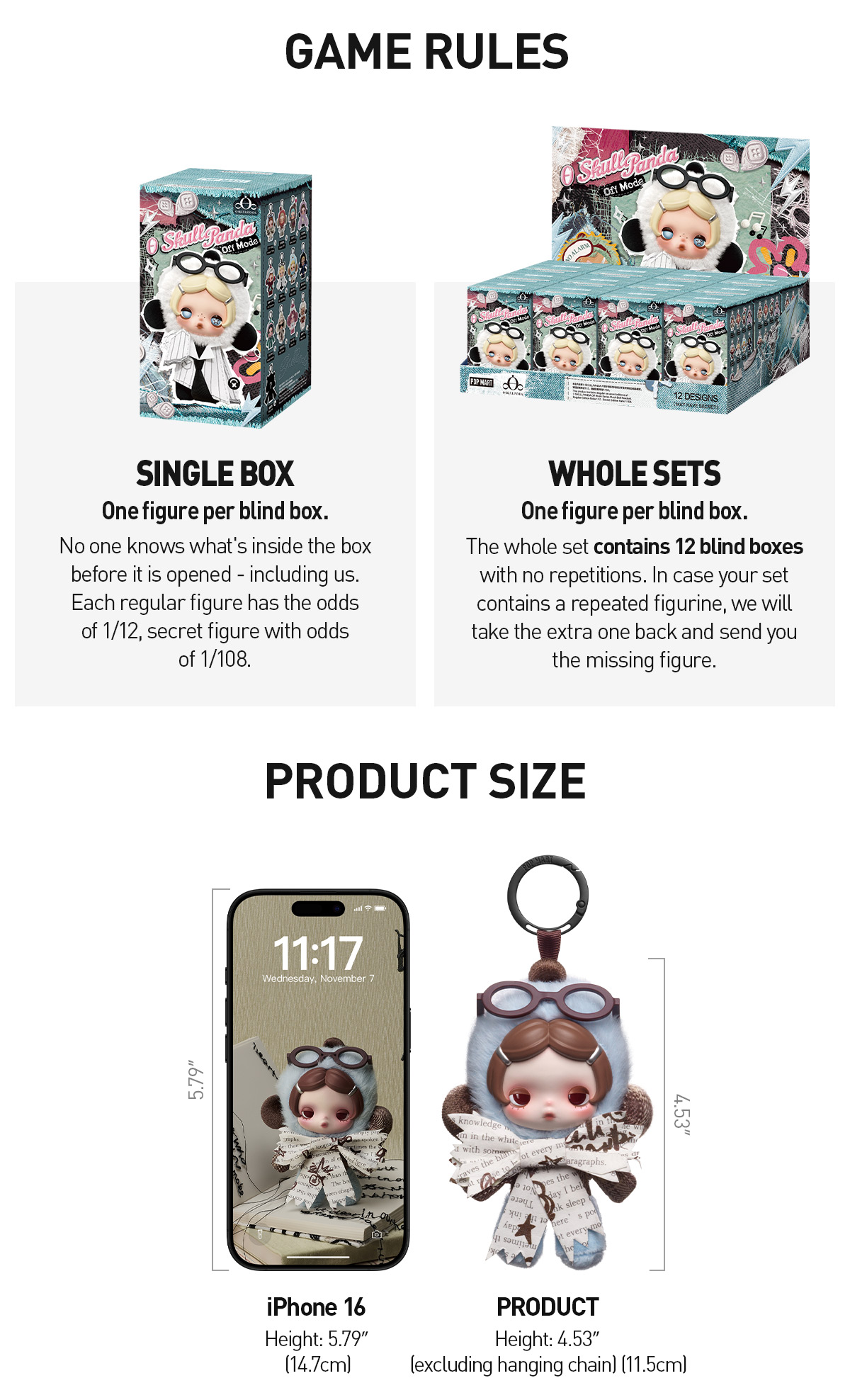 θ SKULLPANDA Off Mode Series Plush Doll Pendant|POP MART Canada