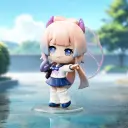 POP MART-Genshin Impact Academy's Light and Shadow Poetry Chibi Series Figures - Sangonomiya Kokomi: Wandering in the Drizzle