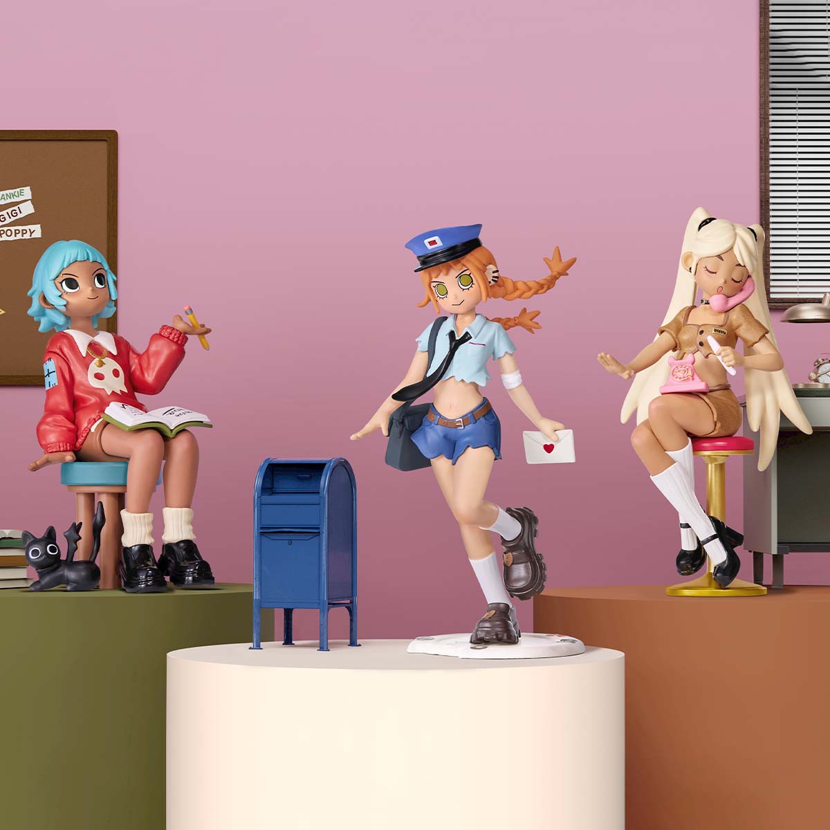 60's ヴィンテージ　ヒッピードール　PEACE缶バッジ　フィギュア　モケモケ Peach Riot Rush Hour Series-Photo Frame (6-inch)|POP MART US Official