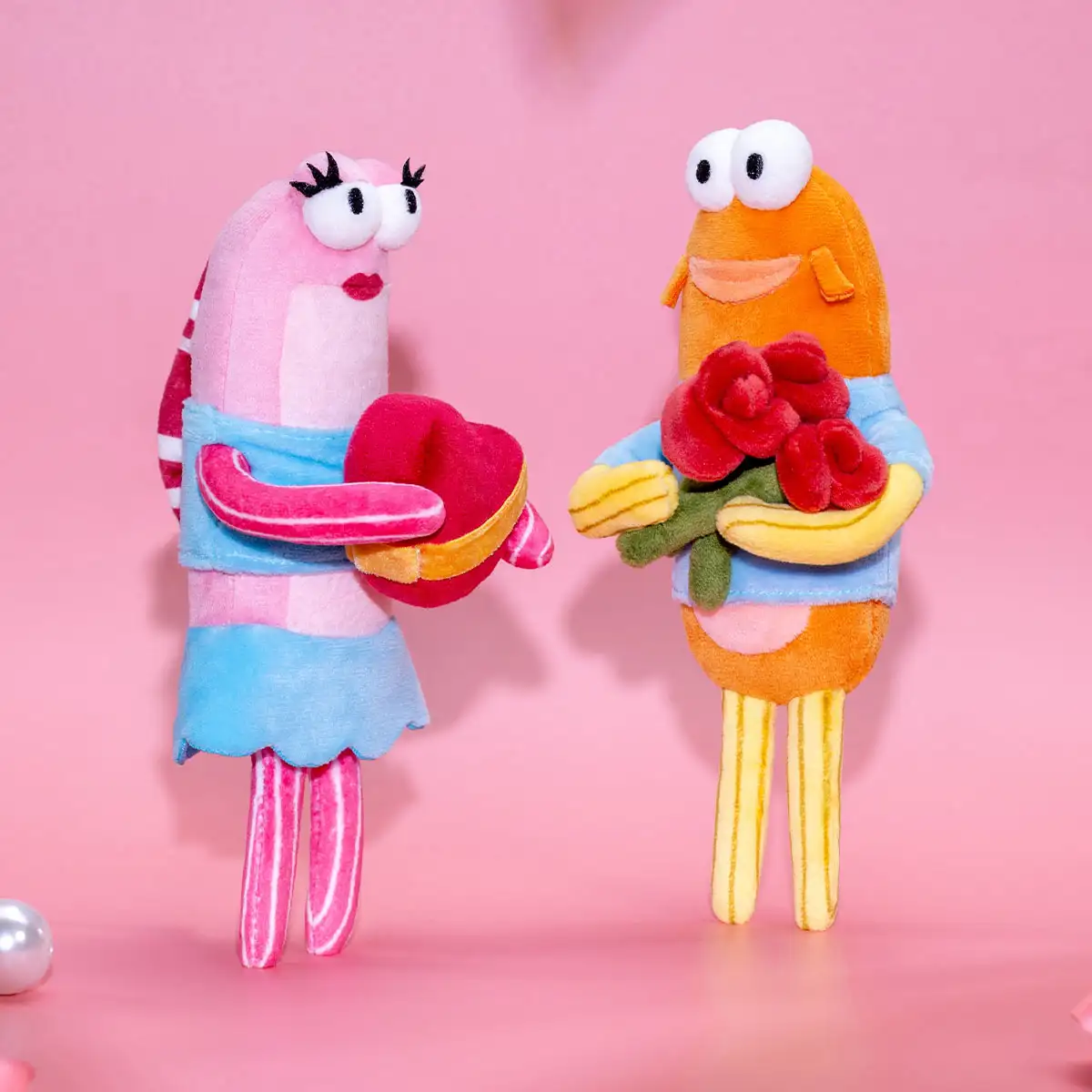Vecinos de Fondo de Bikini - Colección"Peces Románticos"Colgante de Peluche