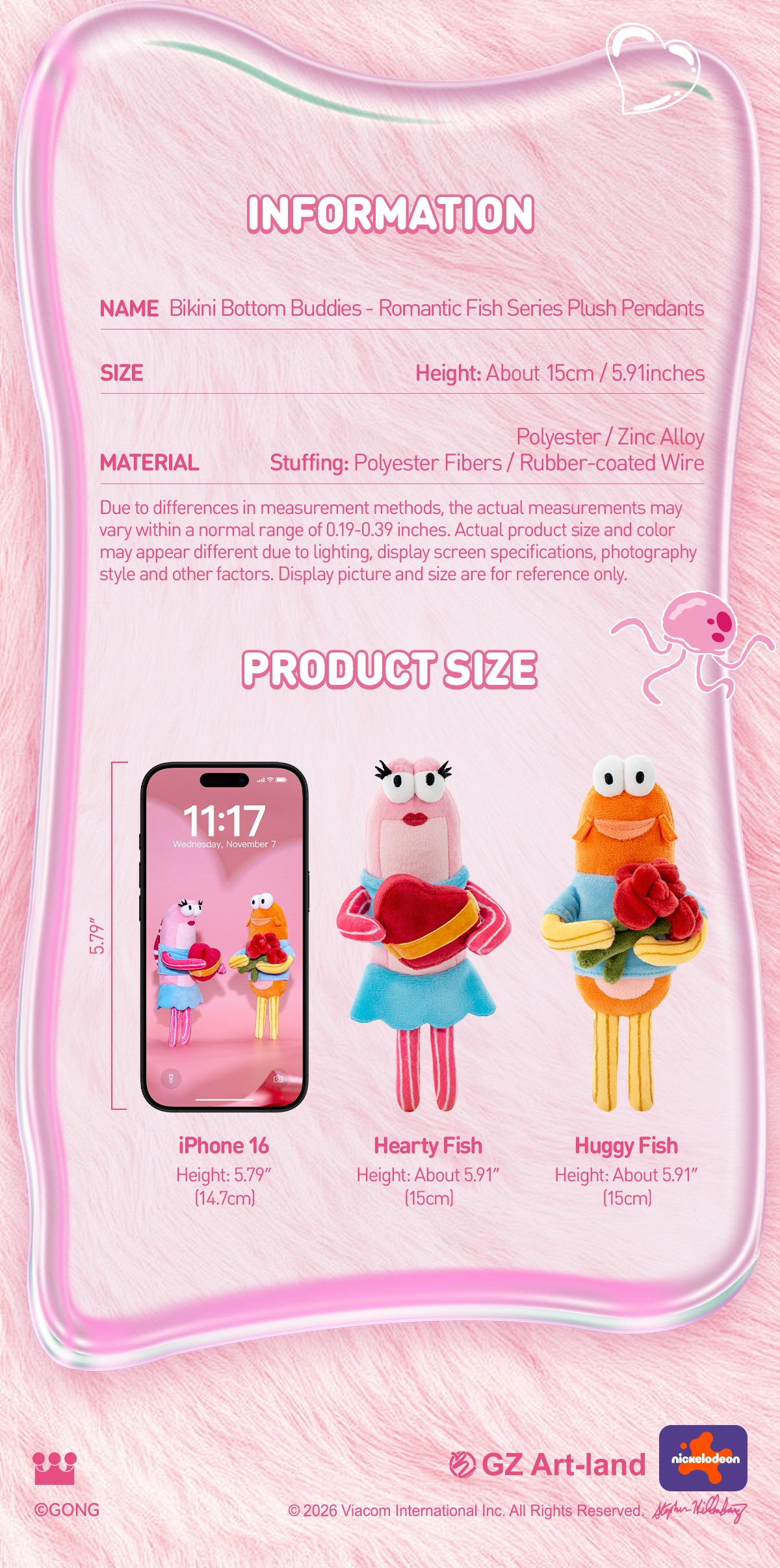 Bikini Bottom Buddies - Romantic Fish Series Plush Pendants|POP