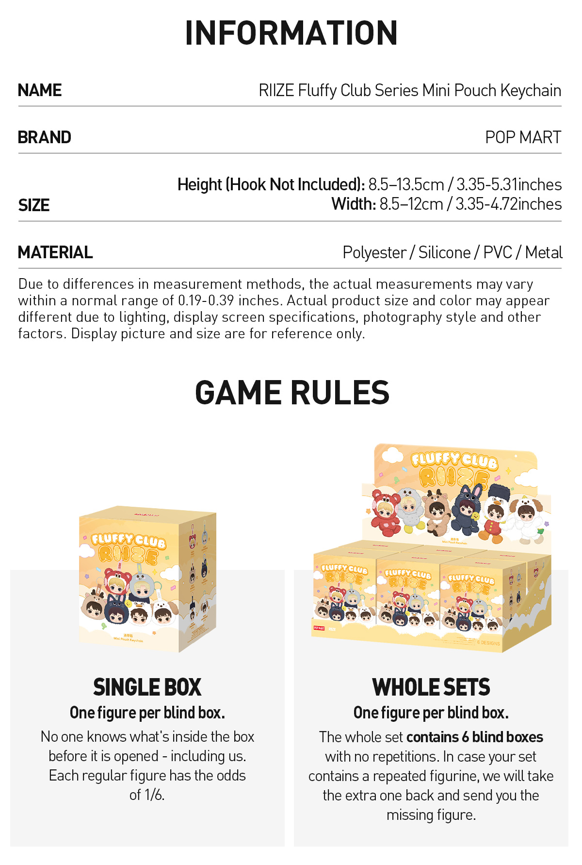 RIIZE Fluffy Club Series Mini Pouch Keychain|POP MART US Official