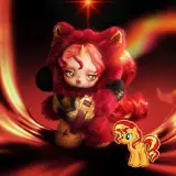 POP MART-SKULLPANDA - Colección"My Little Pony"Colgantes de Peluche - Sunset Shimmer（Secreto）