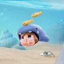 POP MART-CRYBABY – Colección"Un Mar de Lágrimas"Figuras en Cajas Misteriosas - EL TIBURÓN BALLENA（Secreto）