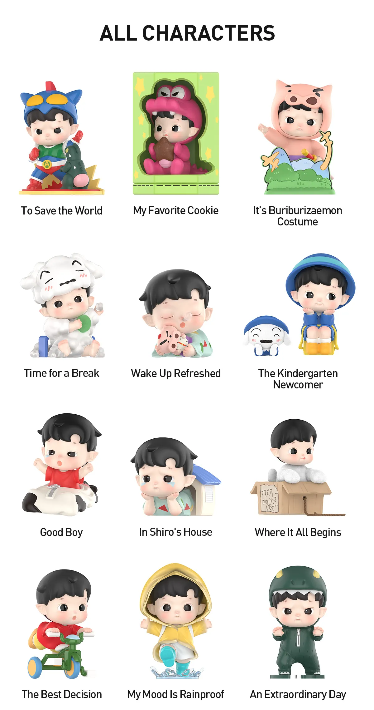 HACIPUPU x CRAYON SHINCHAN One Day in Kasukabe Series Figures