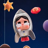 POP MART-CRYBABY Colección"LLORANDO A LA LUNA"Figuras en Cajas Misteriosas - EL VIAJERO ESPACIAL