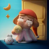 POP MART-CRYBABY Colección"LLORANDO A LA LUNA"Figuras en Cajas Misteriosas - EL AMANTE DE LA LUNA