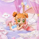 POP MART-Lil Peach Riot – Serie “Pijamada Rebelde” Figuras Coleccionables - Gigi Llamada de broma
