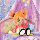 POP MART-Lil Peach Riot – Serie “Pijamada Rebelde” Figuras Coleccionables - Gigi Despertador