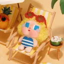 POP MART-CRYBABY Vacation Mode On Series-Vinyl Plush Pendant Blind Box - Sunbathing