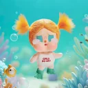 POP MART-CRYBABY Vacation Mode On Series-Vinyl Plush Pendant Blind Box - Glug-glug