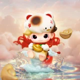 POP MART-DIMOO – Colección “Soñar despierto” Figuras - Gato de la Fortuna(Screto)
