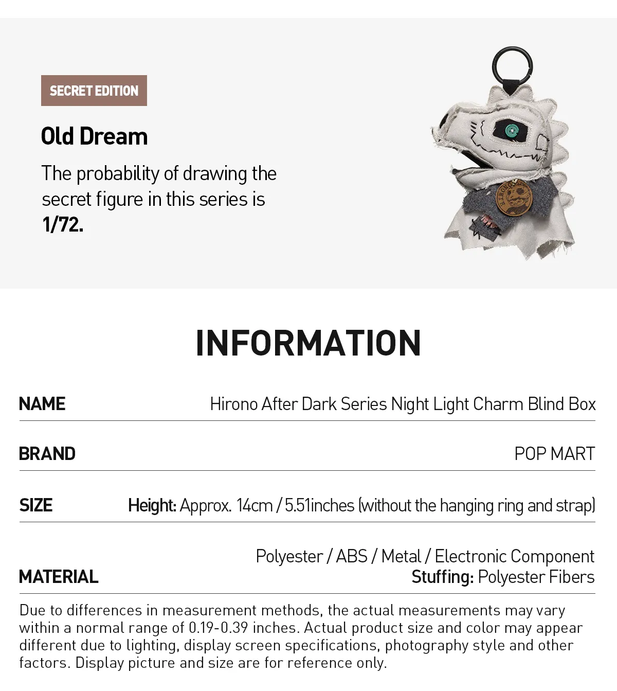 Hirono After Dark Series Night Light Charm Blind Box