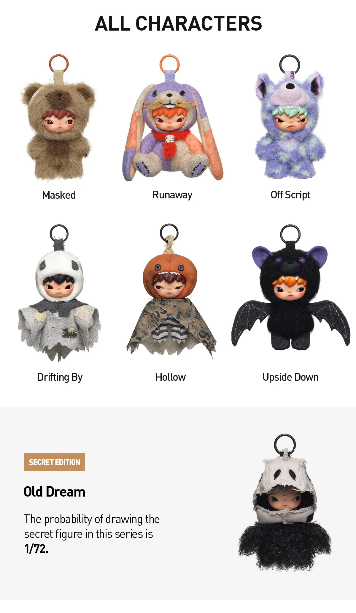 Hirono After Dark Series Plush Doll Pendant