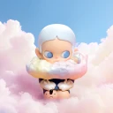 POP MART-Zsiga – Colección "Tómalo con Calma" Figuras - Acostado entre las Nubes