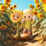POP MART-Zsiga – Colección "Tómalo con Calma" Figuras - Girasol(Secreto)