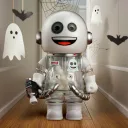 POP MART-MEGA SPACE MOLLY 100% × emoji™ - CUIDADO, EL FANTASMA ESTA AQUÍ