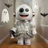 POP MART-MEGA SPACE MOLLY 100% × emoji™ - CUIDADO, EL FANTASMA ESTA AQUÍ