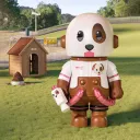 POP MART-MEGA SPACE MOLLY 100% × emoji™ - PERRITO FELIZ