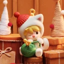 POP MART-SWEET BEAN – Colección"Tus Vacaciones Exclusivas"Figuras en Cajas Misteriosas - Gatito y Bola de Hilo