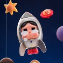 POP MART-CRYBABY CRYING TO THE MOON SERIES FIGURES - THE SPACE TRAVELLER