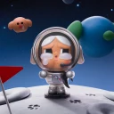 POP MART-CRYBABY CRYING TO THE MOON SERIES FIGURES - THE FIRST BOY ON THE MOON
