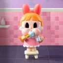 POP MART-CRYBABY × Powerpuff Girls Series Figures - BRUSHING TEETH BLOSSOM
