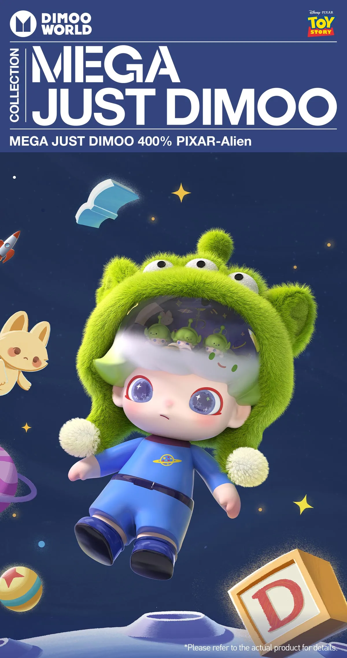 MEGA JUST DIMOO 400% PIXAR-Alien | POP MART US Official