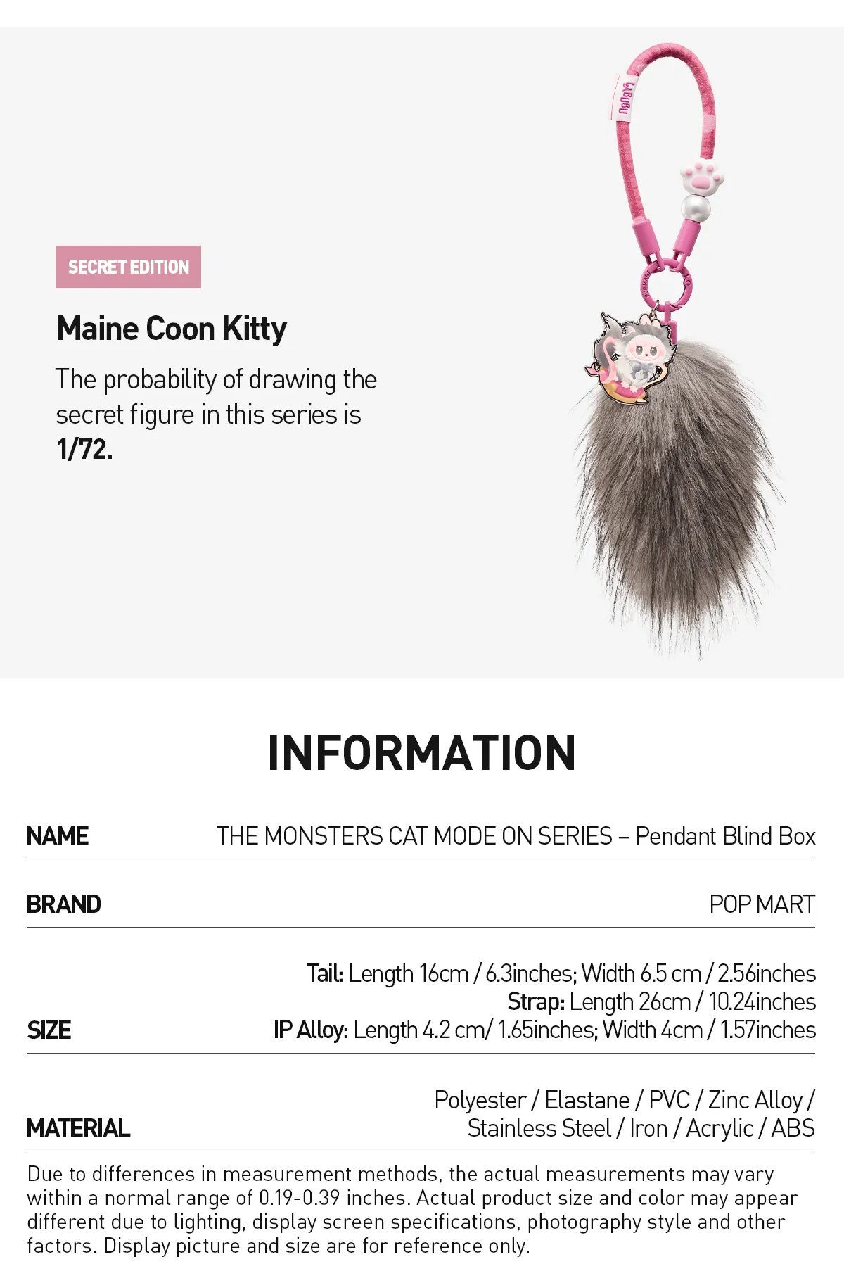 THE MONSTERS CAT MODE ON SERIES - Pendant Blind Box